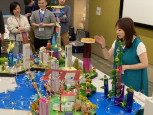 Corporate team creating a shared model during a Vision, Values, and Alignment experience